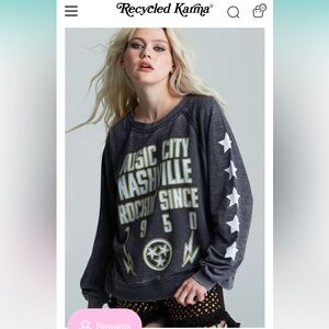 Recycled Karma Music City Nashville Sweatshirt - Size: L